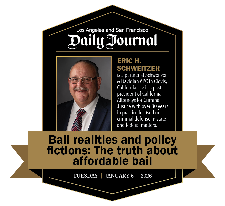 Eric H. Schweitzer badge for Daily Journal article