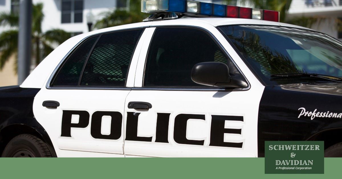 black and white police car