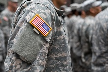 Military members lined up